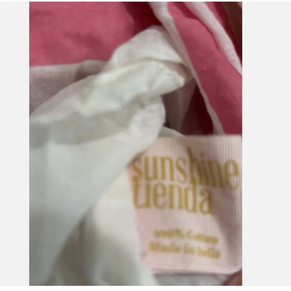 SUNSHINE TIENDA MUSTARD & PINK STRIPED COPA W/ POCKETS DRESS M/L *SMALL FLAW - Picture 5 of 14